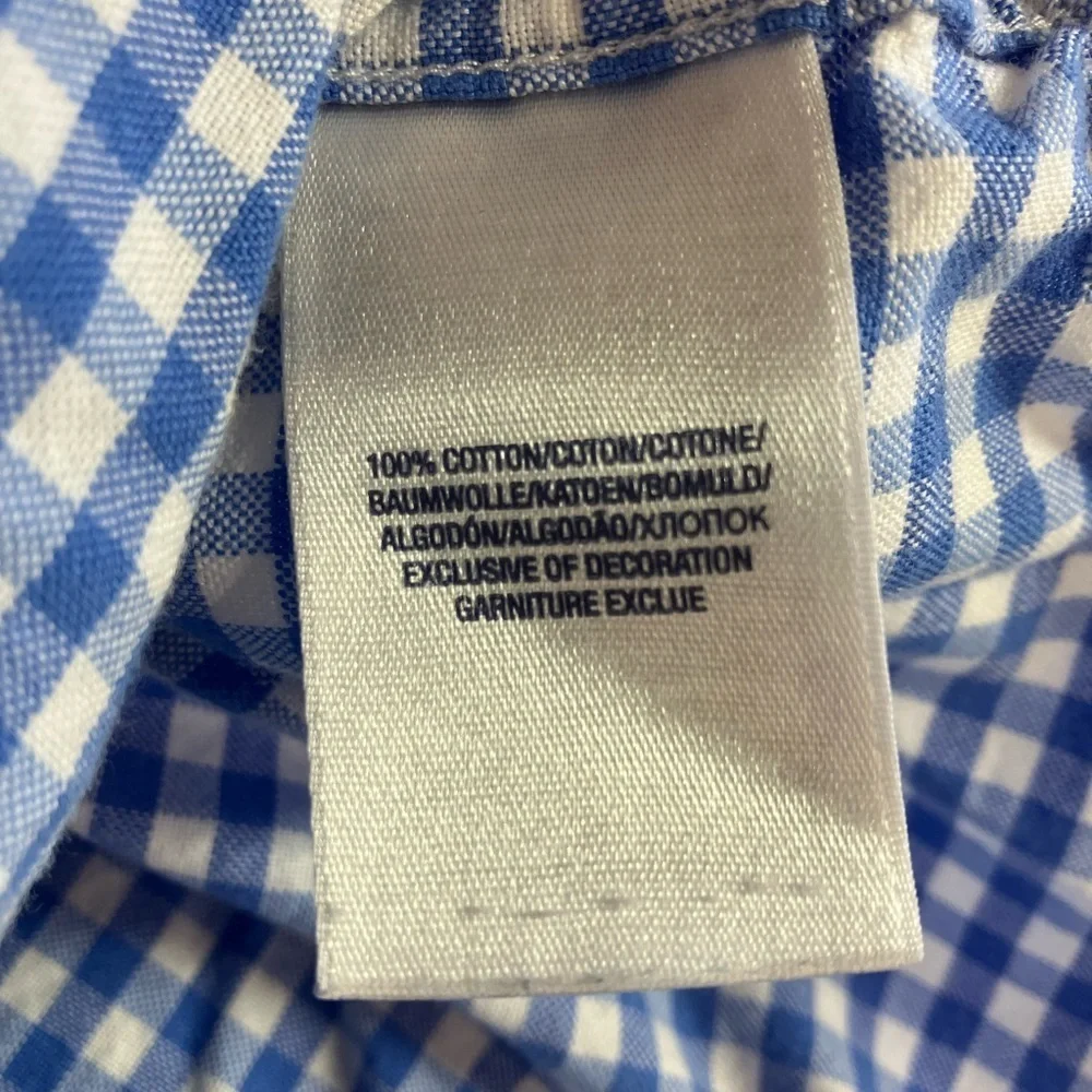 Ralph Lauren Blue and White Gingham Button Down Shirt